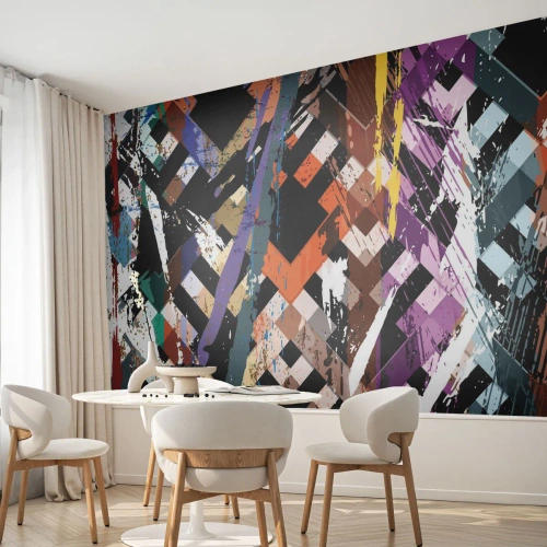Fototapeta Premium Canvas - Umocnené na druhú - Abstrakcia, Kus, Moderný vzor - 400x280 cm