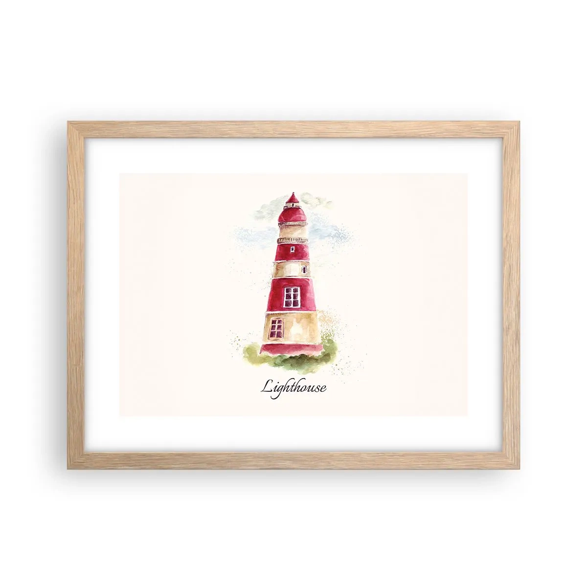 Plagát v ráme zo svetlého duba - Tu je vždy počasie - 40x30 cm