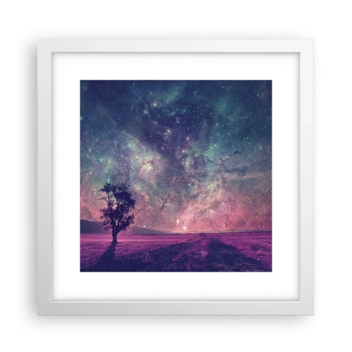 Plagát v bielom ráme - Pod magickou oblohou - 30x30 cm