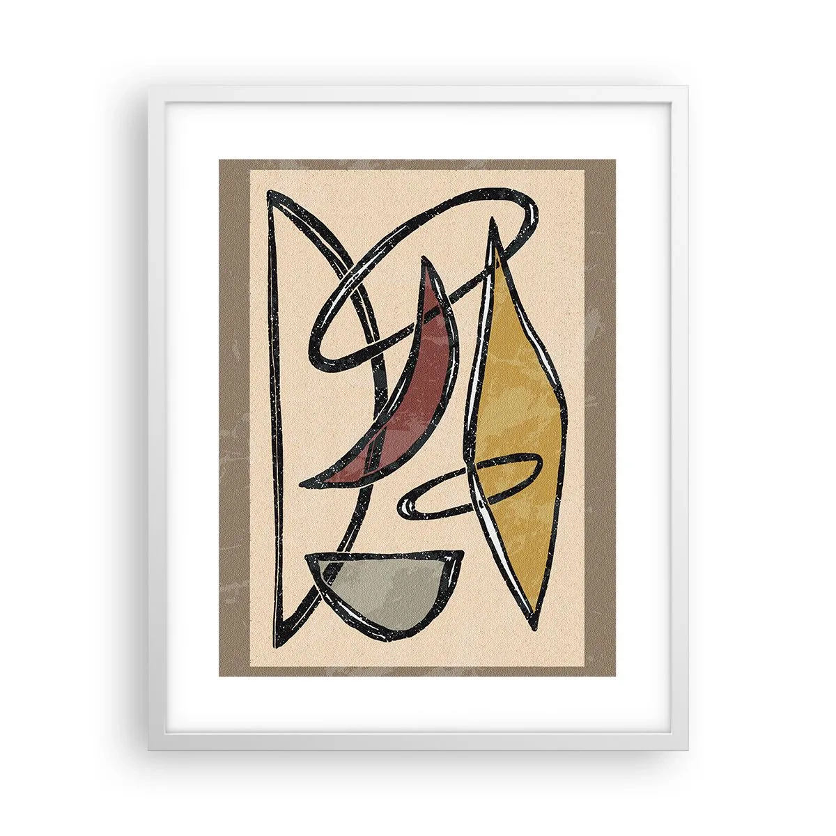 Plagát v bielom ráme - Kompozícia – oblúky a ovály - 40x50 cm