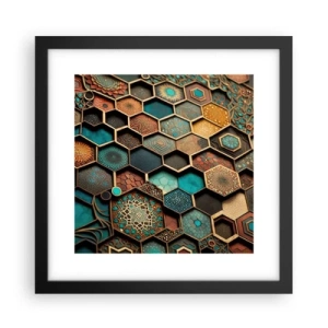 Plagát v čiernom ráme - Arabské ornamenty – variácia - 30x30 cm
