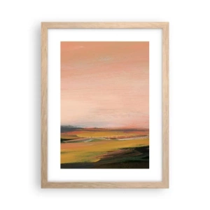 Plagát v ráme zo svetlého duba - V ružových tónoch - 30x40 cm