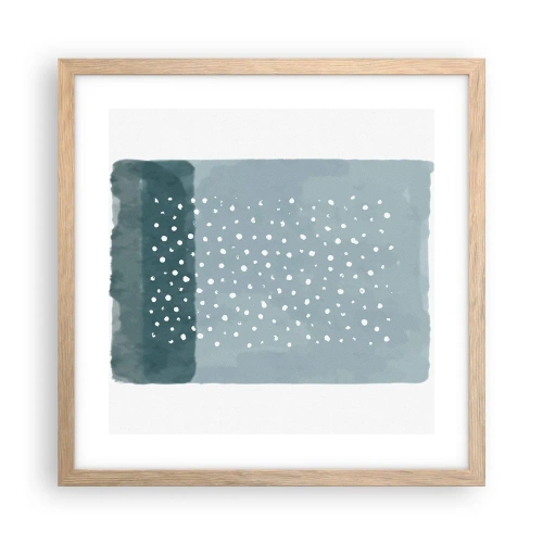 Plagát v ráme zo svetlého duba - Pestované na modrej - 40x40 cm
