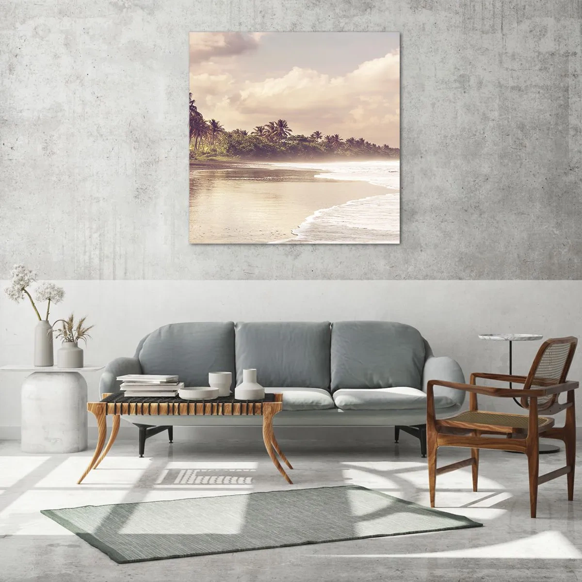 Obraz na skle - Pohladenie vĺn - 50x50 cm