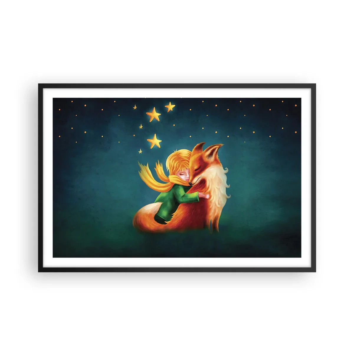 Plagát v čiernom ráme - Malý princ - 91x61 cm