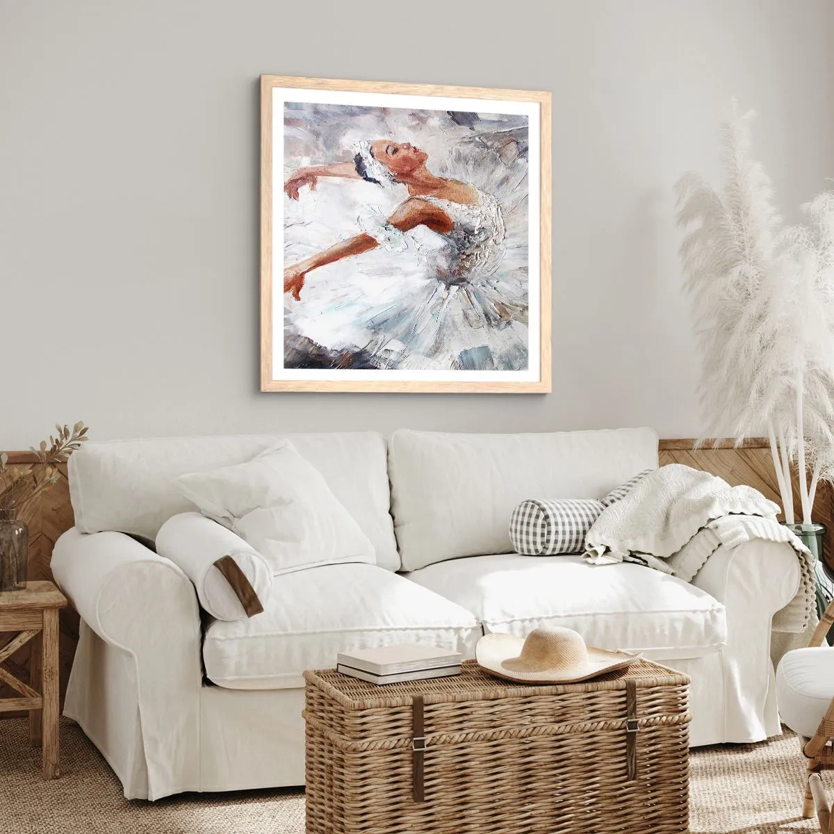 Plagát v ráme zo svetlého duba - Jemná a ľahká ako tyl - 60x60 cm