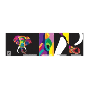 Vzorka Fototapeta Standard Eco - Slon, ktorý sa rád kúpal v dúhe - Zvieratá, Slon, Farebný obraz - 100x30 cm