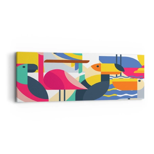Obraz na plátne - Vtáčia párty - 90x30 cm