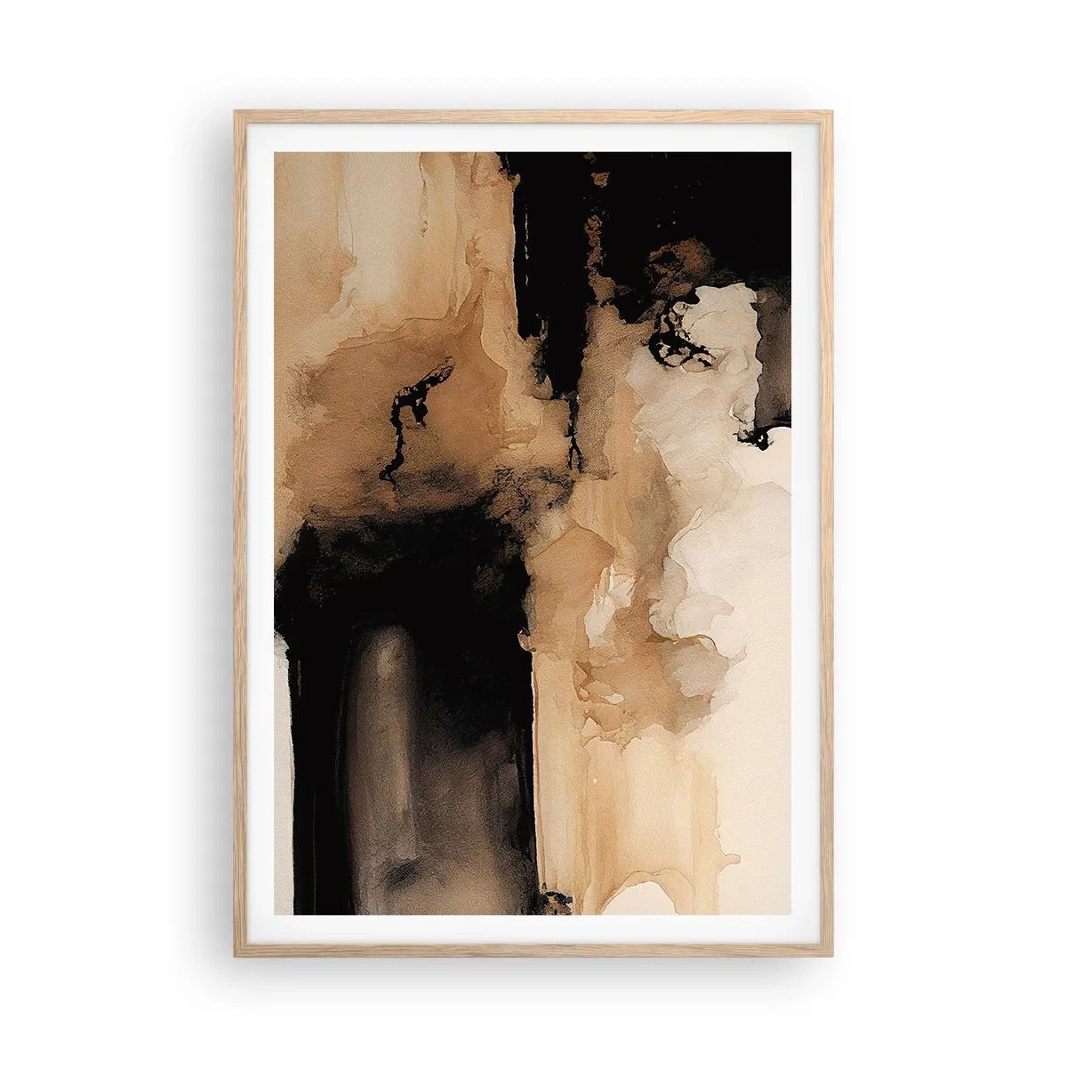 Plagát v ráme zo svetlého duba - Pútavá abstrakcia - 70x100 cm