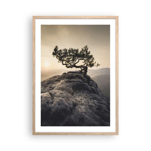 Plagát v ráme zo svetlého duba - Život vždy víťazí - 50x70 cm