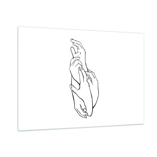 Obraz na skle - Dobrý dotyk - 100x70 cm