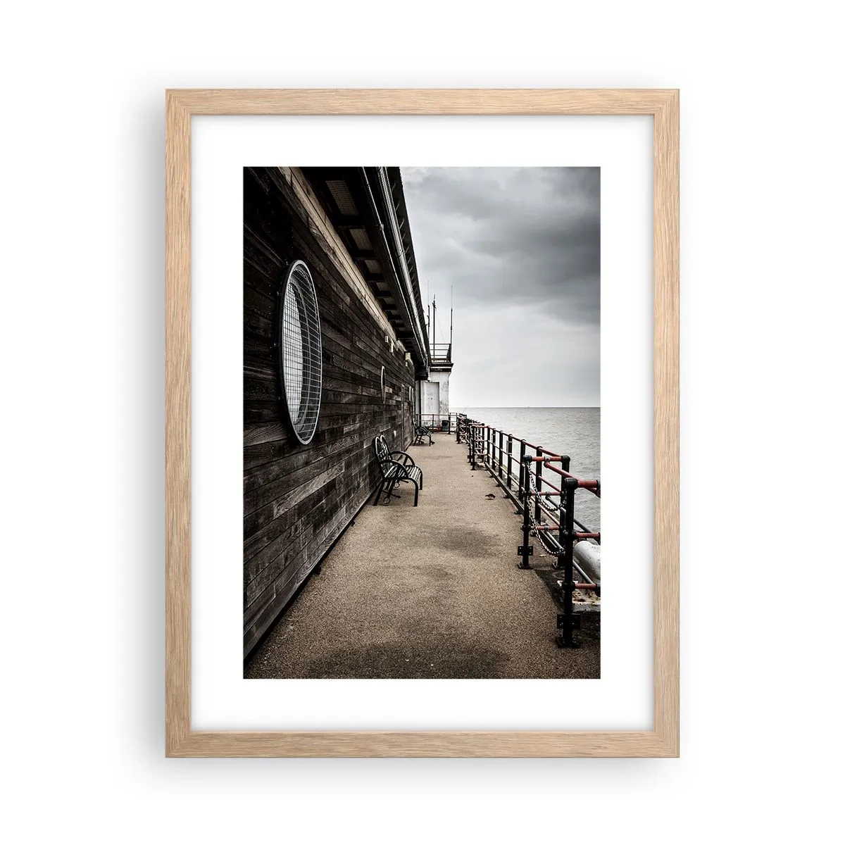 Plagát v ráme zo svetlého duba - Čas, ktorý sa zastavil - 30x40 cm