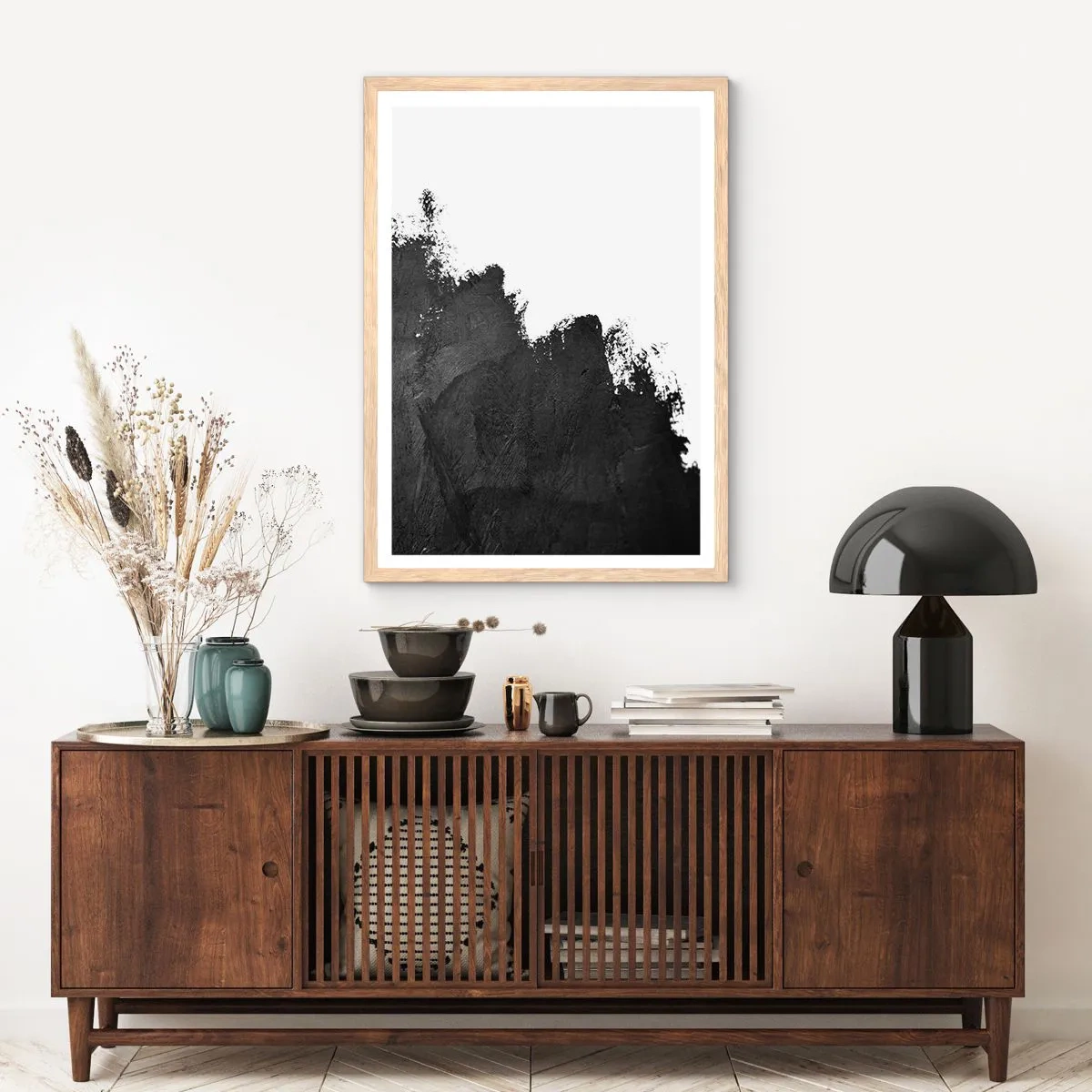 Plagát v ráme zo svetlého duba - Živly: zem - 61x91 cm