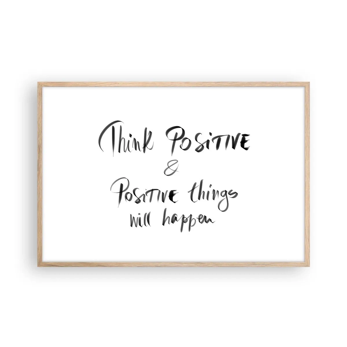 Plagát v ráme zo svetlého duba - Ako žiť? - 91x61 cm