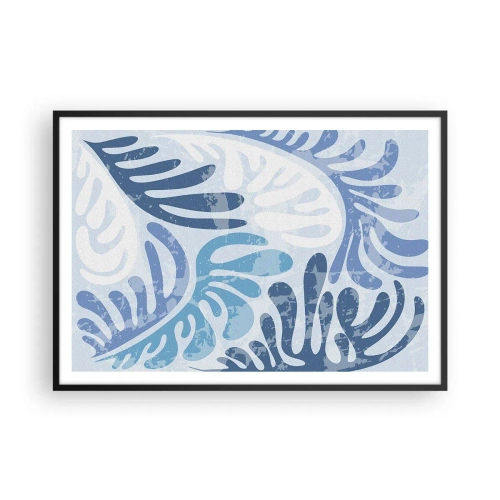 Plagát v čiernom ráme - Modré papradie - 100x70 cm