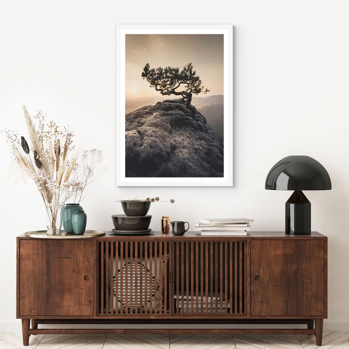 Plagát v bielom ráme - Život vždy víťazí - 70x100 cm