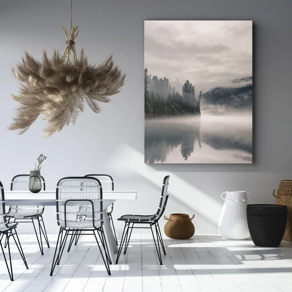 Obraz na plátne - V zamyslení, v hmle - 45x80 cm