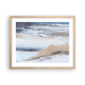 Plagát v ráme zo svetlého duba - Zimná kompozícia - 50x40 cm