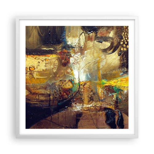 Plagát v bielom ráme - Zima, teplejšie, horúco - 60x60 cm