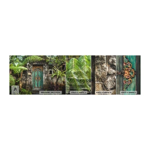 Vzorka samolepiacej fototapety Deluxe Sticker - Dvere do exotického sveta - Dvere S Ornamentom, Architektúra, Tajomstvo - 100x30 cm