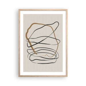 Plagát v ráme zo svetlého duba - Kompozícia – tanec v slučke - 50x70 cm