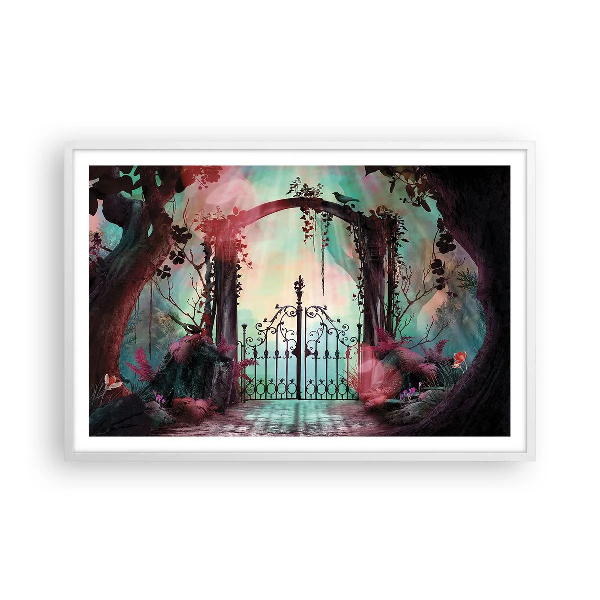 Plagát v bielom ráme - Tajná záhrada - 91x61 cm