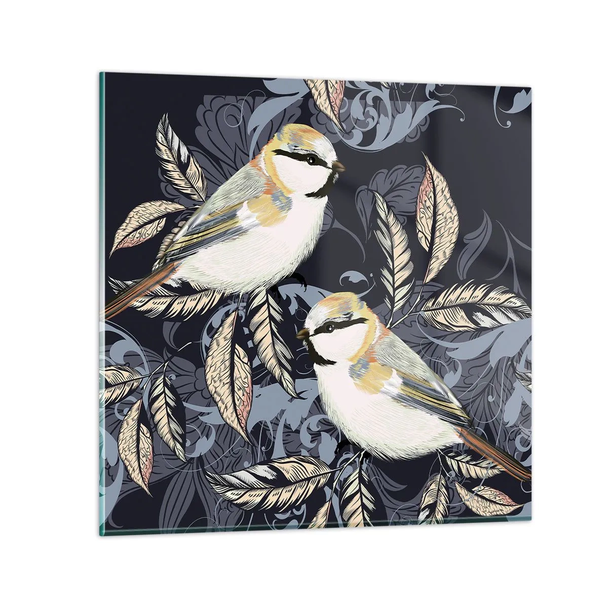 Obraz na skle - Žltomodrá pieseň - 50x50 cm