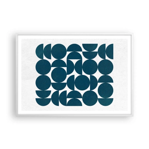 Plagát v bielom ráme - Kruhy a polkruhy - 100x70 cm