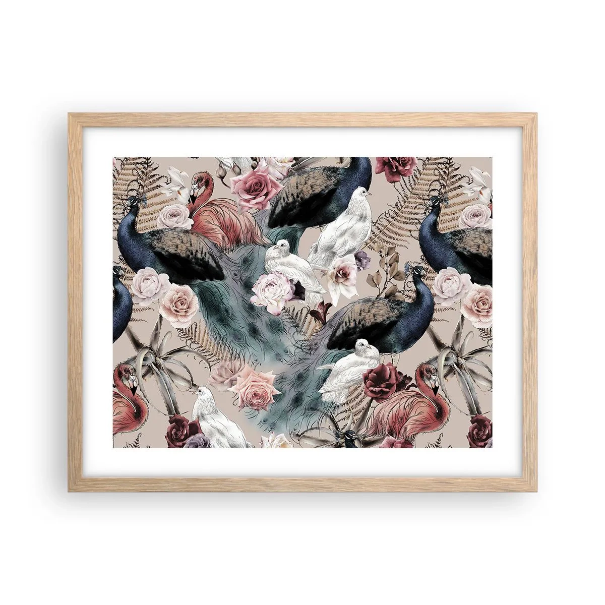 Plagát v ráme zo svetlého duba - V palácovej záhrade - 50x40 cm