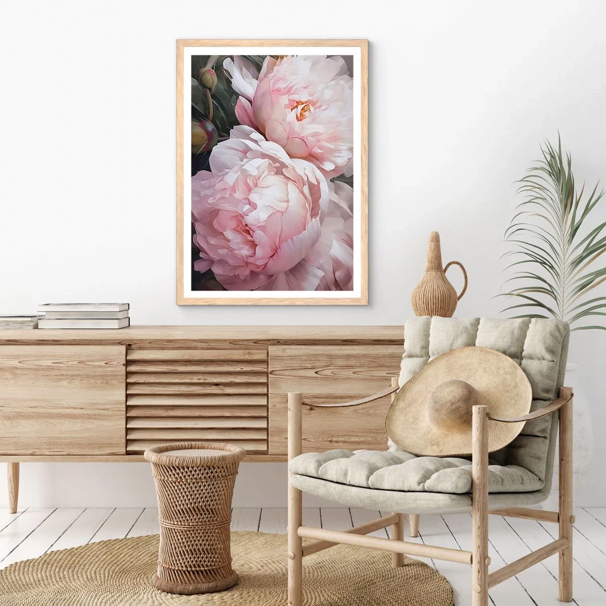 Plagát v ráme zo svetlého duba - Uchytené v rozkvete - 50x70 cm