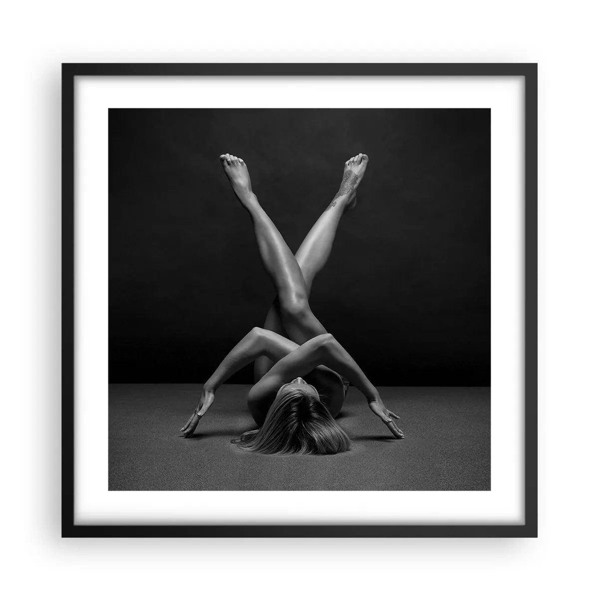 Plagát v čiernom ráme - Geometria nahoty - 50x50 cm