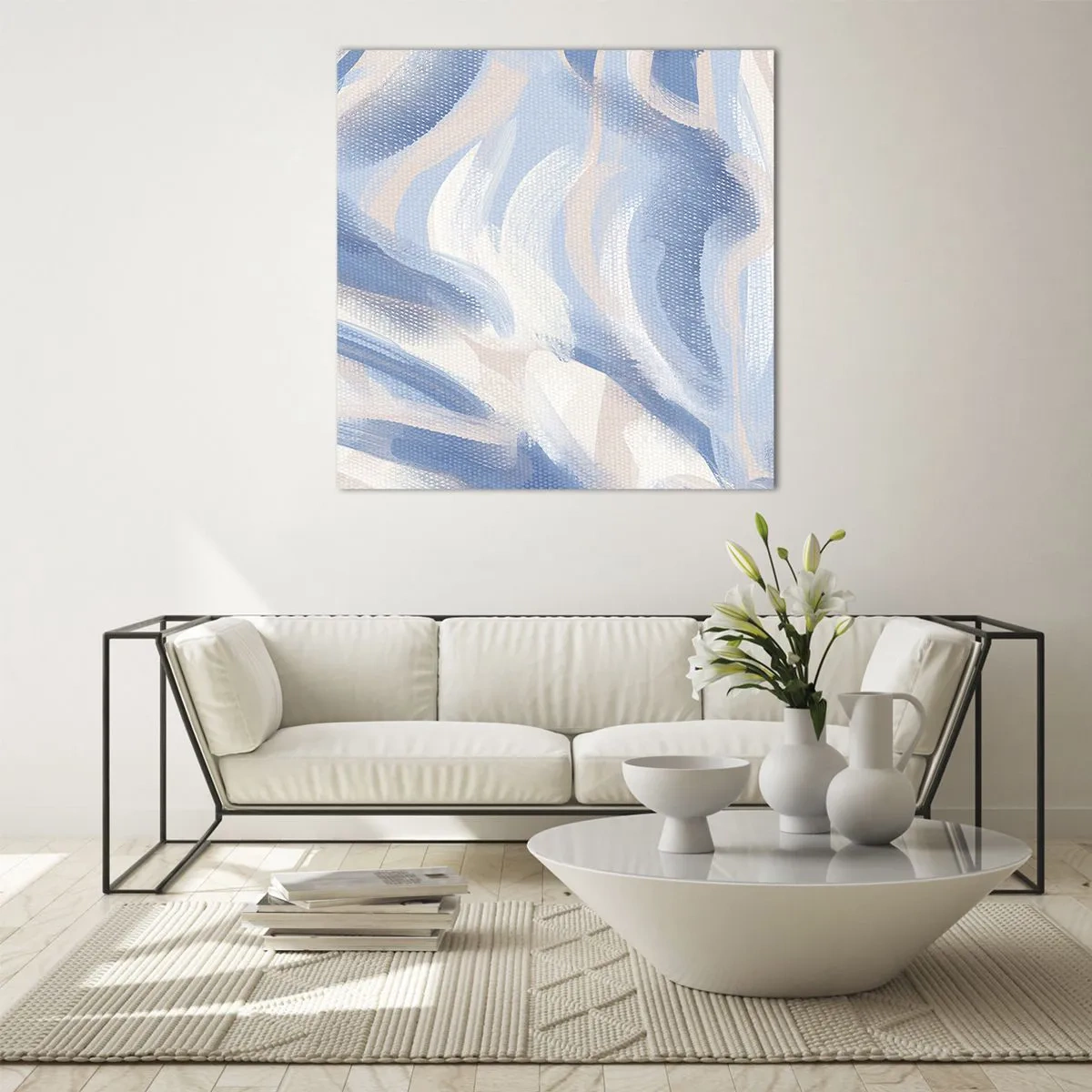 Obraz na skle - Modré kolísanie - 40x40 cm