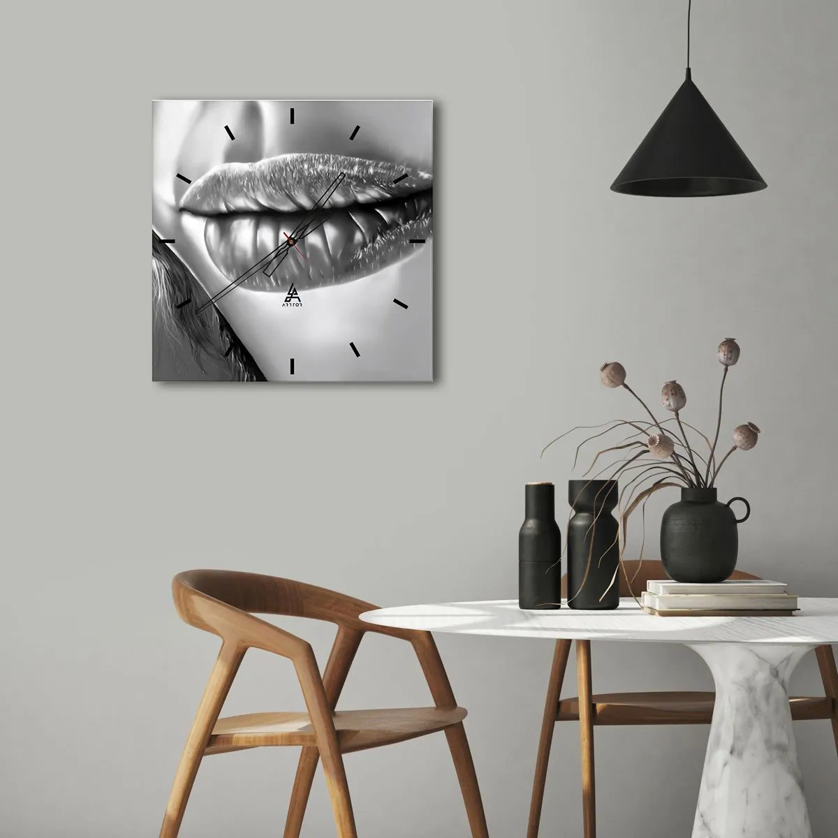 Nástenné hodiny - Viem, na čo myslíš… - 40x40 cm