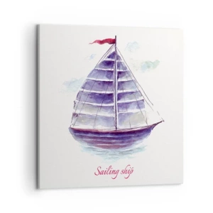 Obraz na plátne - Napnuté plachty a pokojná voda - 50x50 cm