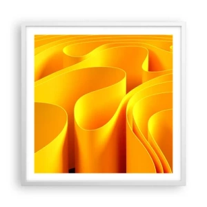 Plagát v bielom ráme - Ako slnečné vlny - 60x60 cm