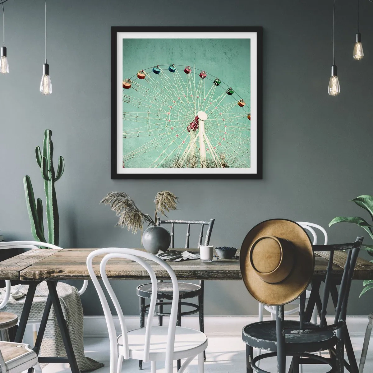 Plagát v čiernom ráme - Pozývame vás na zábavu - 50x50 cm