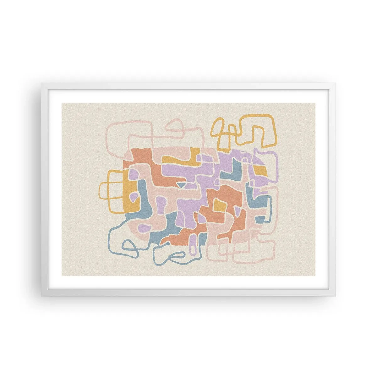 Plagát v bielom ráme - Labyrint – veselé dobrodružstvo - 70x50 cm