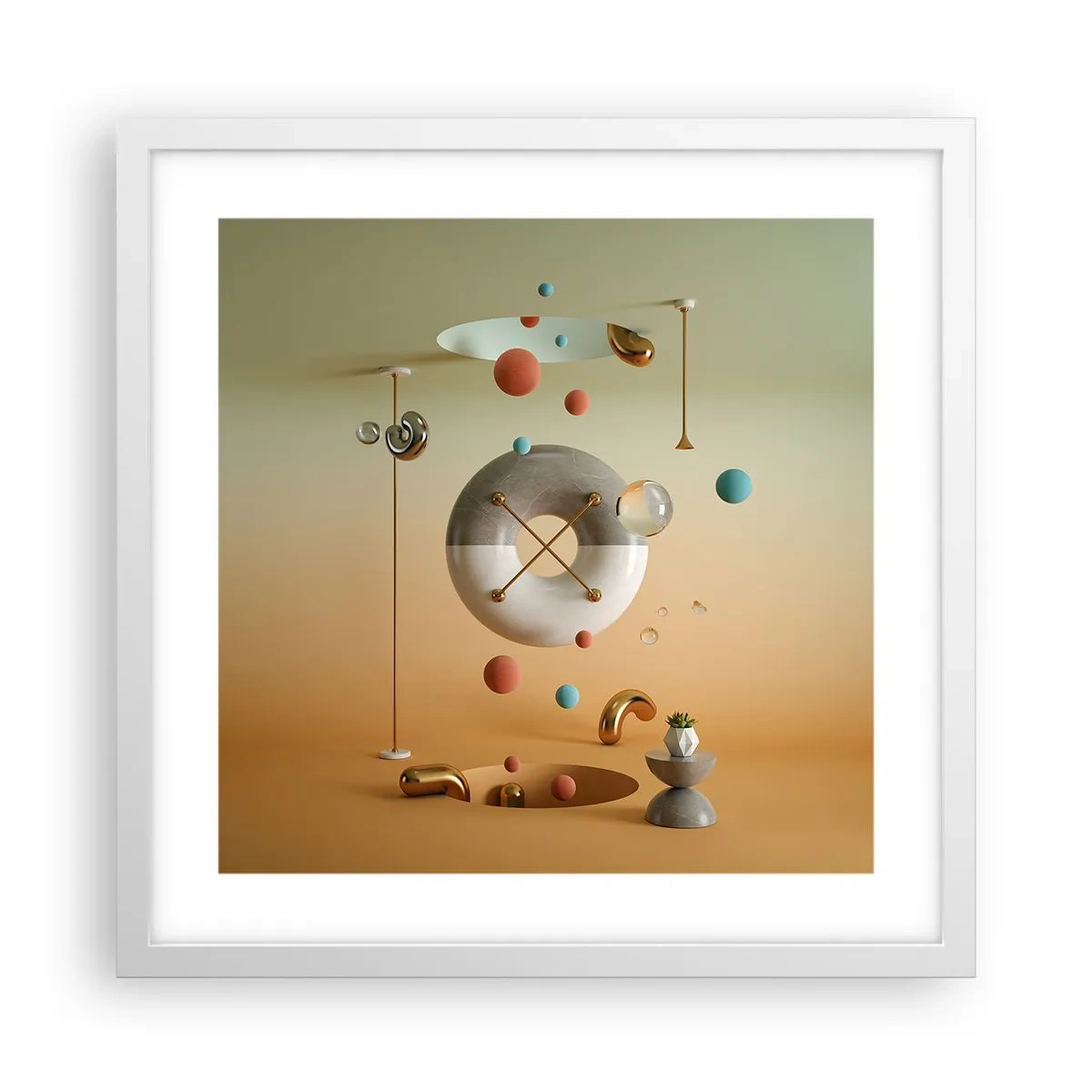 Plagát v bielom ráme - Všetko je možné - 40x40 cm