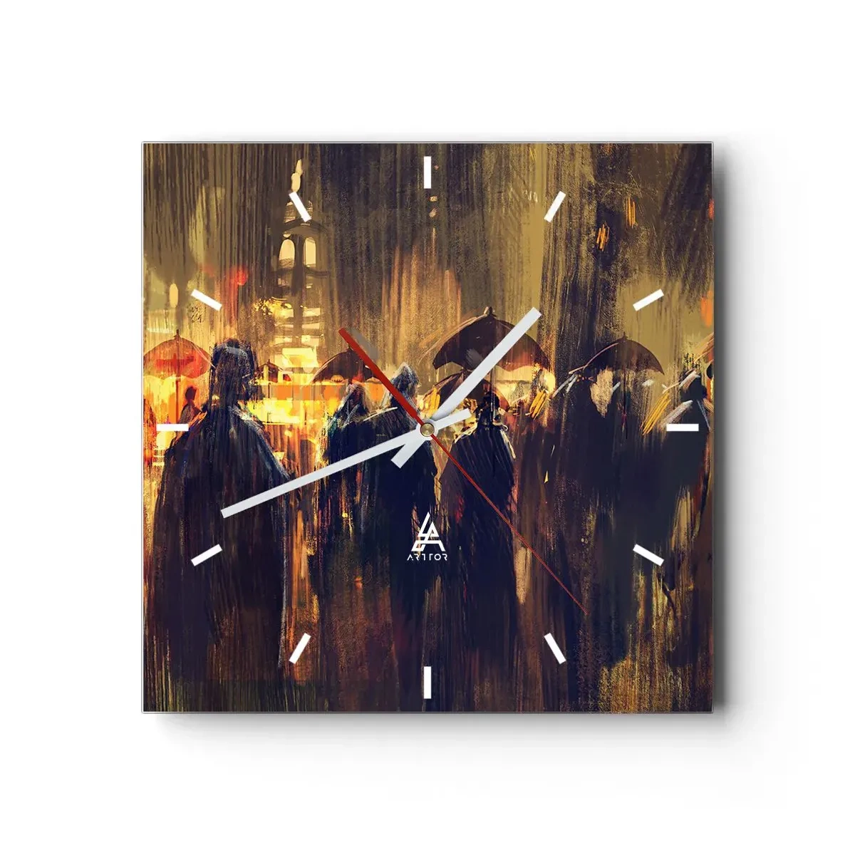 Nástenné hodiny - Nasledovníci dažďa - 40x40 cm