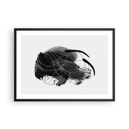 Plagát v čiernom ráme - Upletené z čiernej - 70x50 cm
