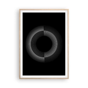Plagát v ráme zo svetlého duba - Čierne slnko - 70x100 cm