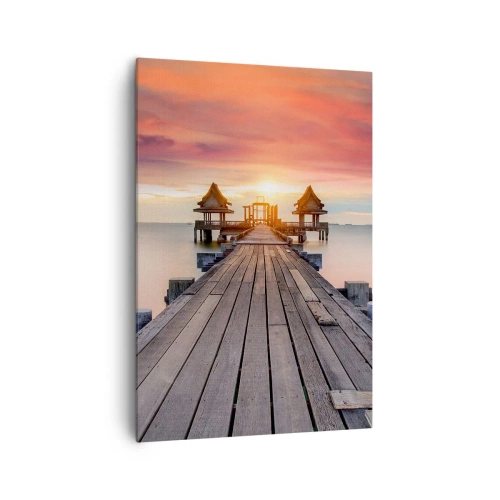 Obraz na plátne - Západ na východe - 70x100 cm