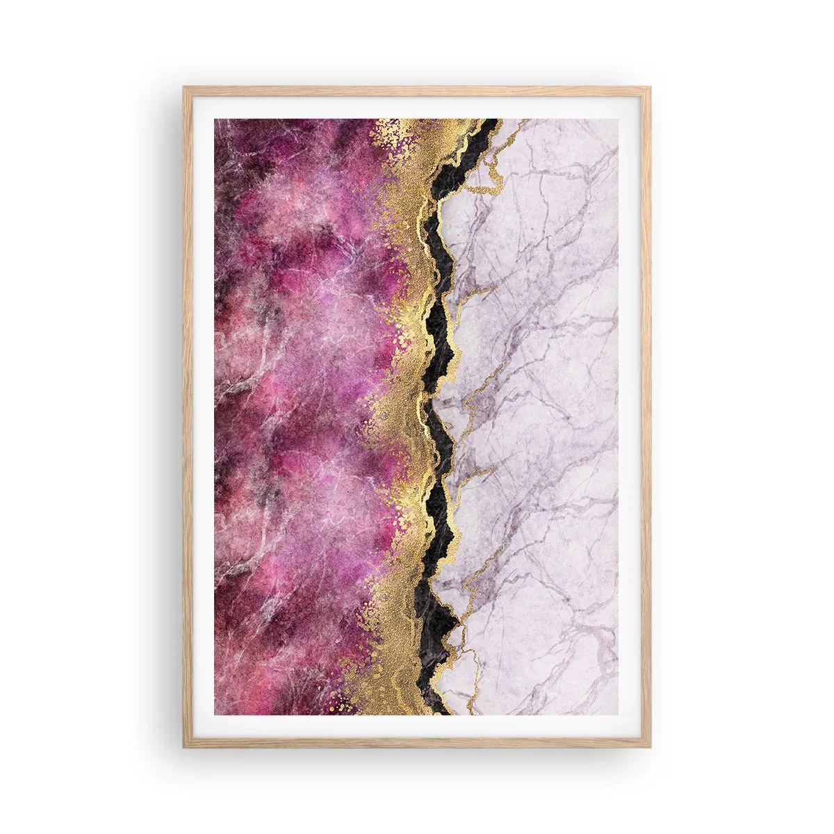 Plagát v ráme zo svetlého duba - Na hranici - 70x100 cm