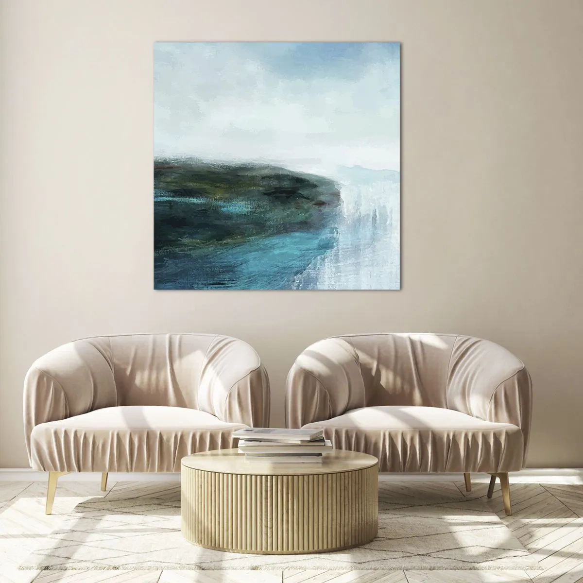 Obraz na skle - Námorná abstrakcia - 70x70 cm