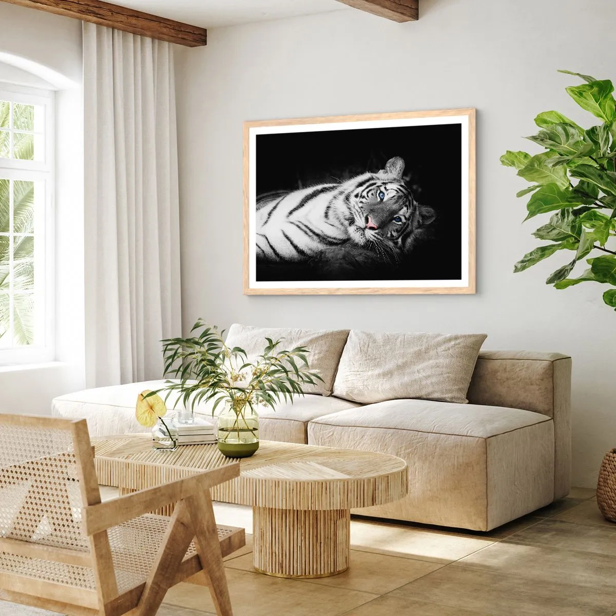 Plagát v ráme zo svetlého duba - Divočina a pokoj - 40x30 cm