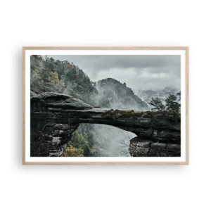 Plagát v ráme zo svetlého duba - Dobrodružstvo práve začína - 100x70 cm