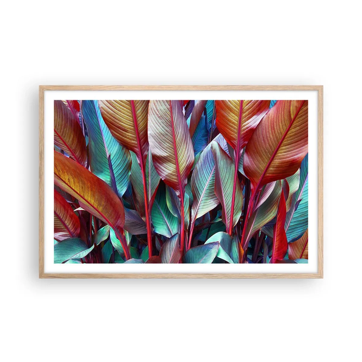 Plagát v ráme zo svetlého duba - Farebná húština - 91x61 cm