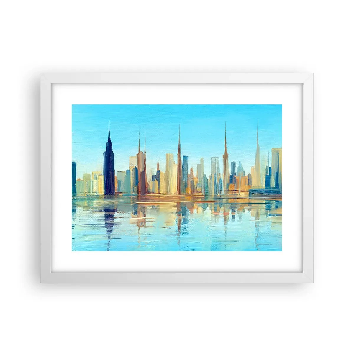 Plagát v bielom ráme - Slnečná metropola - 40x30 cm