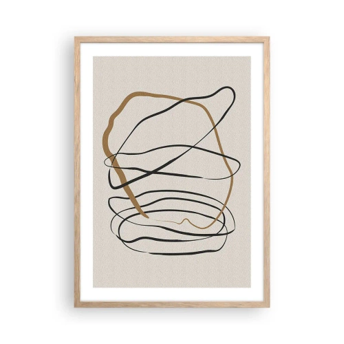 Plagát v ráme zo svetlého duba - Kompozícia – tanec v slučke - 50x70 cm