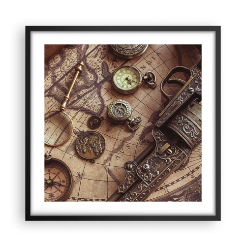 Plagát v čiernom ráme - Dobrodružstvo volá - 50x50 cm